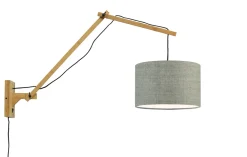 GOOD&MOJO Wandlampen|Wandlamp Andes Naturel, Ø32cm, Bamboe en Eco linnen