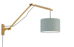 GOOD&MOJO Wandlampen|Wandlamp Andes Naturel, Ø32cm, Bamboe en Eco linnen
