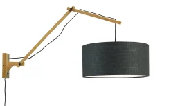 GOOD&MOJO Wandlampen|Wandlamp Andes Naturel, Ø47cm, Bamboe en Eco linnen