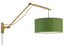 GOOD&MOJO Wandlampen|Wandlamp Andes Naturel, Ø47cm, Bamboe en Eco linnen