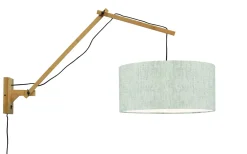 GOOD&MOJO Wandlampen|Wandlamp Andes Naturel, Ø47cm, Bamboe en Eco linnen