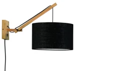 GOOD&MOJO Wandlampen|Wandlamp Andes Naturel, Small, Bamboe en Eco linnen