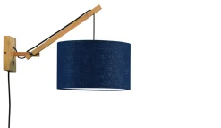 GOOD&MOJO Wandlampen|Wandlamp Andes Naturel, Small, Bamboe en Eco linnen