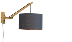 GOOD&MOJO Wandlampen|Wandlamp Andes Naturel, Small, Bamboe en Eco linnen