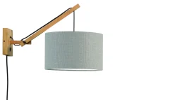 GOOD&MOJO Wandlampen|Wandlamp Andes Naturel, Small, Bamboe en Eco linnen