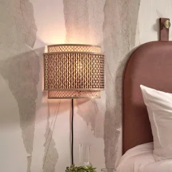 GOOD&MOJO Wandlampen|Wandlamp Bhutan Bamboe, kleur Naturel/Zwart