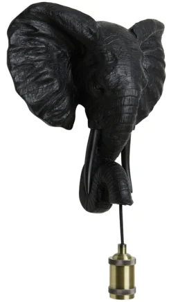 Light & Living Wandlampen|Wandlamp Elephant Mat Zwart