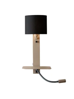 it's about RoMi Wandlampen|Wandlamp Florence Met plankje en leeslamp, kleur Zand