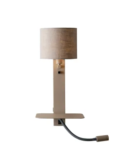 it's about RoMi Wandlampen|Wandlamp Florence Met plankje en leeslamp, kleur Zand