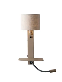 it's about RoMi Wandlampen|Wandlamp Florence Met plankje en leeslamp, kleur Zand