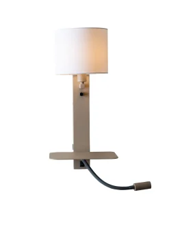 it's about RoMi Wandlampen|Wandlamp Florence Met plankje en leeslamp, kleur Zand