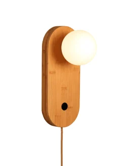 GOOD&MOJO Wandlampen|Wandlamp Java Bamboe en glas, kleur Naturel