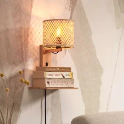 GOOD&MOJO Wandlampen|Wandlamp Java Met plankje, Bamboe