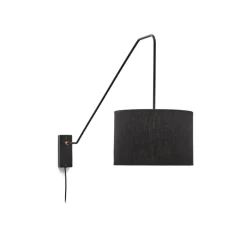 Kave Home Wandlampen|Wandlamp Jex Linnen, 104cm Zwart