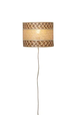 GOOD&MOJO Wandlampen|Wandlamp Langkawi Bamboe, 32cm Naturel/Bruin