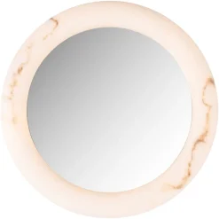 Richmond Interiors Wandlampen|Wandlamp Oravelle Met spiegel, Faux Alabaster Wit