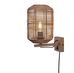GOOD&MOJO Wandlampen|Wandlamp Tanami Rotan, 18cm Naturel