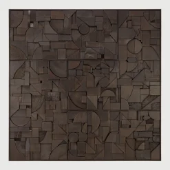 Ethnicraft Wandpanelen|Wandpaneel Bricks Teakhout, 100 x 100cm