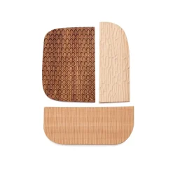 Kave Home Wandpanelen|Wandpaneel Trivax Set van 3 stuks, Acaciahout Bruin