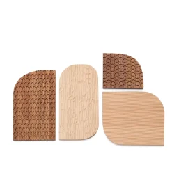 Kave Home Wandpanelen|Wandpaneel Trivax Set van 4 stuks, Acaciahout Bruin