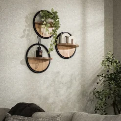 LifestyleFurn Wandrekjes & Wandplanken|Wandplank Renée Acaciahout, Set van 3 stuks Massief acacia naturel