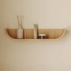 Kave Home Badkameraccessoires|Wandrekjes & Wandplanken|Wandplank Salaya Essen, 60cm