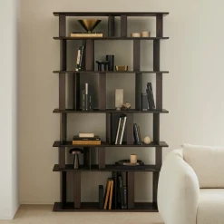 Ethnicraft Wandrekken & Wandkasten|Wandrek Block Gevernist Mahoniehout, 207 x 120cm, kleur Espresso Espresso Matte