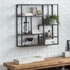 Artistiq Living Wandrekjes & Wandplanken|Wandrek Cristan Mangohout en metaal, 80 x 80cm