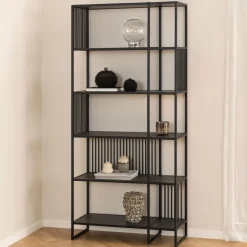 Bendt Wandrekken & Wandkasten|Wandrek Esme Marmerlook, 185 x 85cm Zwart