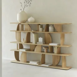 Ethnicraft Wandrekken & Wandkasten|Wandrek Geometric Hout, 130 x 210cm