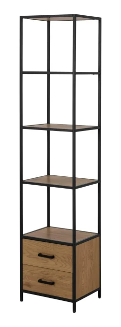 Bendt Wandrekken & Wandkasten|Wandrek Holger Met 2 lades, Eiken en metaal, 185 x 42cm Naturel