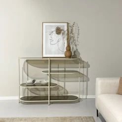 Brix Wandrekken & Wandkasten|Wandrek Jill Gecoat staal en glas, 90 x 123cm