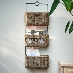 Rivièra Maison Wandrekjes & Wandplanken|Tijdschriftenhouders|Wandrek Rustic Rattan Rotan, 78 x 28cm Natural