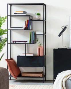 Kave Home Wandrekken & Wandkasten|Wandrek Shantay metaal, 168 x 80cm Zwart