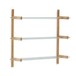 Kave Home Wandrekken & Wandkasten|Wandrek Sitra Eikenhout en glas, 98 x 110cm