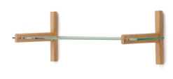 Kave Home Wandrekken & Wandkasten|Wandrek Sitra Eikenhout en glas, 28 x 90cm