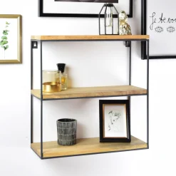 Urban Interiors Wandrekjes & Wandplanken|Wandrek Wally Mangohout en metaal, 45 x 45cm