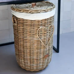 Rivièra Maison Badkameraccessoires|Potten & Manden|Wasmand Heart Rattan Brown