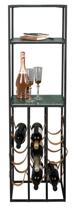 Dutchbone Wijnkasten & Wijnrekken|Wijnkast Mil marmer, 125.5 x 36cm Groen