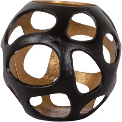 Richmond Interiors Kaarshouders & Windlichten|Windlicht Alysia kleur Bruin