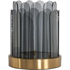 Richmond Interiors Kaarshouders & Windlichten|Windlicht Daisey kleur Smoke