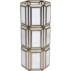 Richmond Interiors Kaarshouders & Windlichten|Windlicht Emilia brass antique 50cm Antiek wit