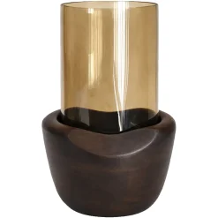 Richmond Interiors Kaarshouders & Windlichten|Windlicht Jade 21cm, kleur Walnut Walnoot