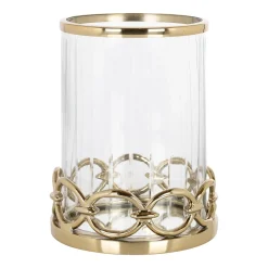 Richmond Interiors Kaarshouders & Windlichten|Windlicht Jayce 25cm hoog Goud