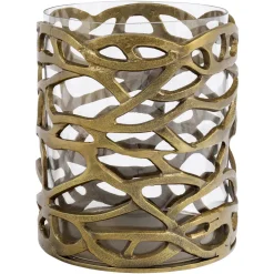Richmond Interiors Kaarshouders & Windlichten|Windlicht Mase 27cm, kleur Brass antique Antiek goud