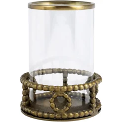 Richmond Interiors Kaarshouders & Windlichten|Windlicht Mile 26cm, kleur antique Brass