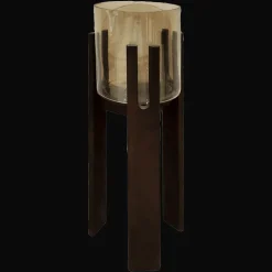 Richmond Interiors Kaarshouders & Windlichten|Windlicht Reese 80cm, kleur Walnut Walnoot