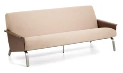 Kave Home Rechte Bank|3-zits Bank Amsen Stof en eiken