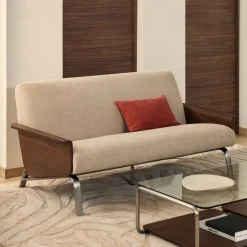 Kave Home Rechte Bank|2-zits Bank Amsen Stof en eiken