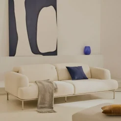 Kave Home Rechte Bank|3-zits Bank Aurum Chenille, Met verstelbare hoofdsteun